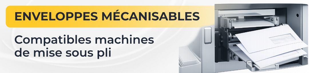 Enveloppes mécanisables pour machines de mise sous pli